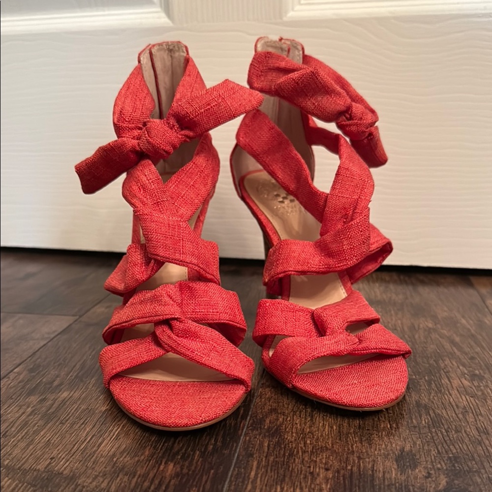 Vince Camuto Coral Stiletto Heels Crisscross Design